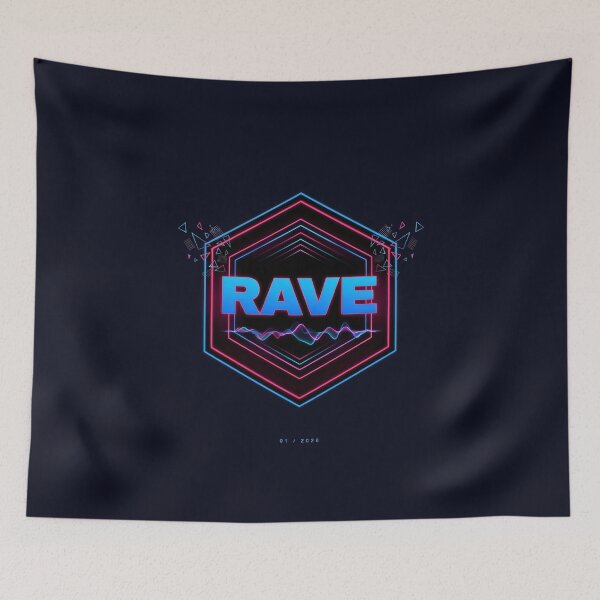 Item preview, RAVE Neon Synthwave Hexagon | Cyberpunk EDM Festival Design designed and sold by PatsiRose.