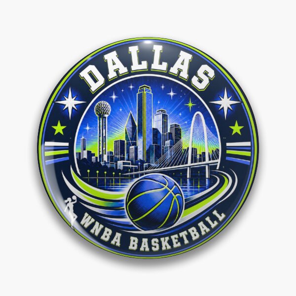 Item preview, Dallas Women’s Basketball Skyline Emblem Blue Green Sports Design designed and sold by TKOprintdesigns.