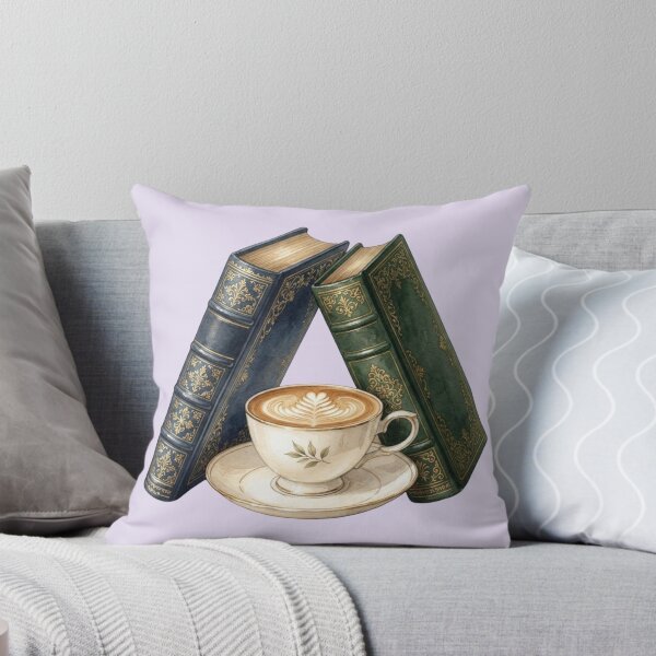 Item preview, Vintage Dark Academia Books with Cozy Latte Coffee Cup designed and sold by sanorastyle.