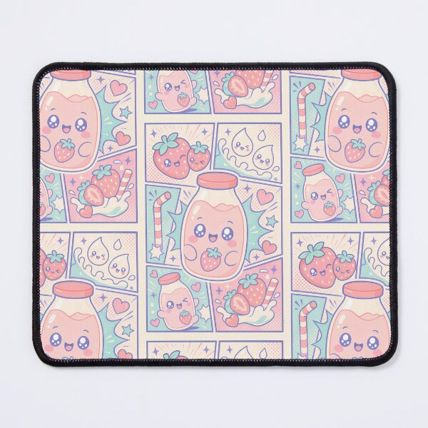 Item preview, Kawaii Strawberry Milk Pop Panels designed and sold by Gift Phrase Studio.