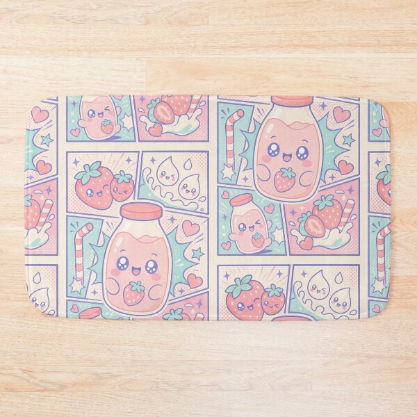 Item preview, Kawaii Strawberry Milk Pop Panels designed and sold by Magmashup.