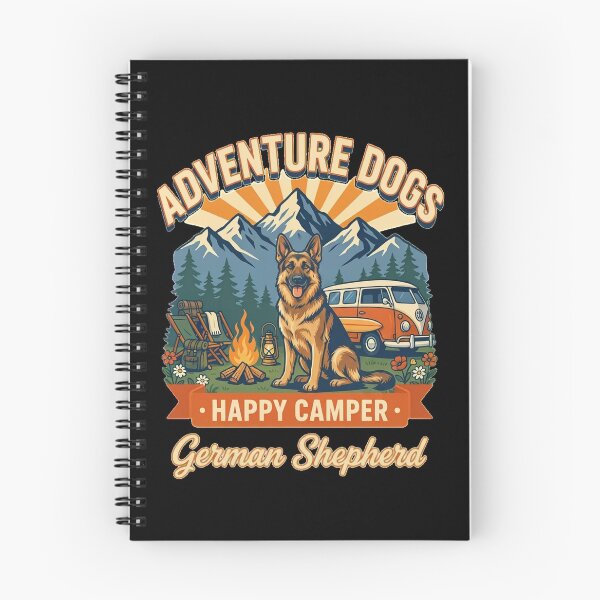 Item preview, Adventure Dogs – Happy Camper | German Sherperd Vintage Camping designed and sold by No Excuses Supply.
