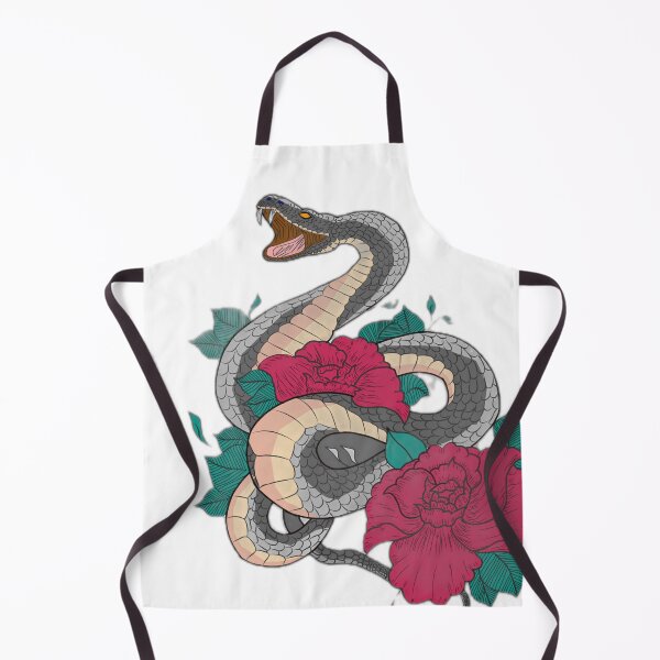 Item preview, Snake and Red Roses Illustration designed and sold by DailyDoodlesBySumbul.