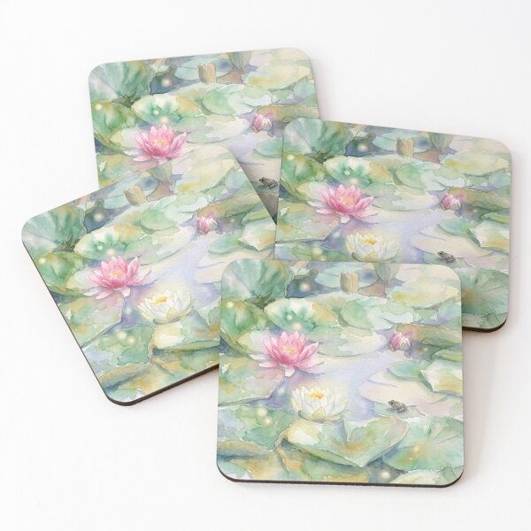 Item preview, Serene Lotus Pond Watercolour designed and sold by Tingmade Studio.