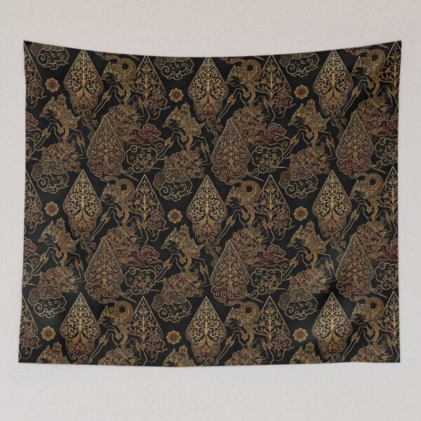 Item preview, Luxury Indonesian Wayang Batik in Black and Gold designed and sold by Siti Hoiriyah.