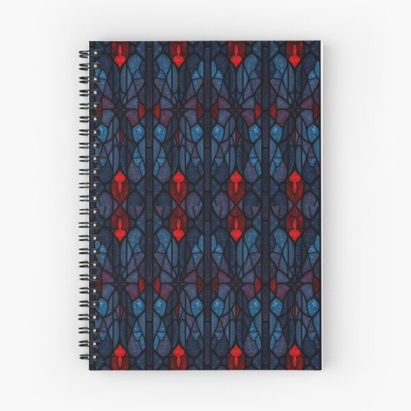 Item preview, Blue Red Stained Glass Pattern | Gothic Geometric Seamless Mosaic Design designed and sold by Sachie's Studio.