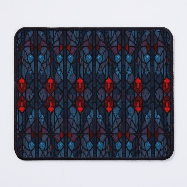 Item preview, Blue Red Stained Glass Pattern | Gothic Geometric Seamless Mosaic Design designed and sold by Sachie's Studio.