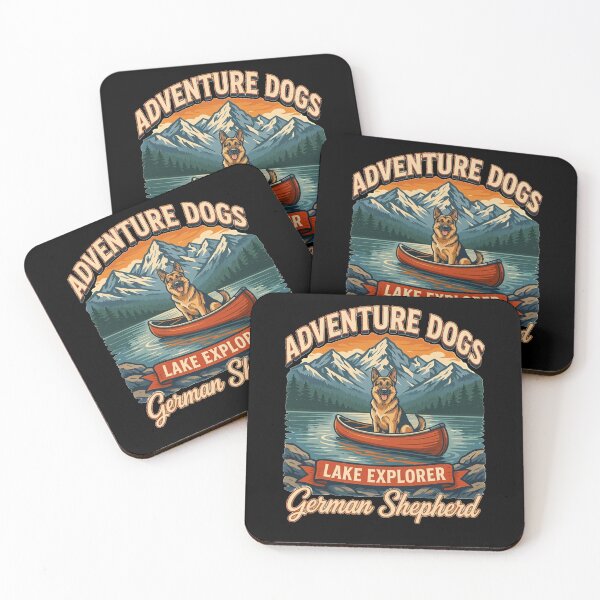 Item preview, Adventure Dogs – Lake Explorer | German Shepherd Vintage Canoe Camping designed and sold by No Excuses Supply.