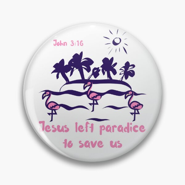 Item preview, Jesus Saves John 316  Love Tropical Paradise Summer Palm Tree Flamingo Flock designed and sold by Forevermore.