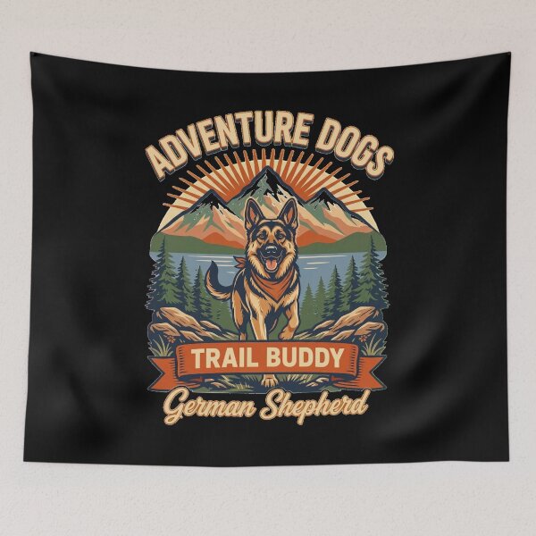 Item preview, Adventure Dogs – Trail Buddy | German Shepherd Vintage Hiking designed and sold by No Excuses Supply.