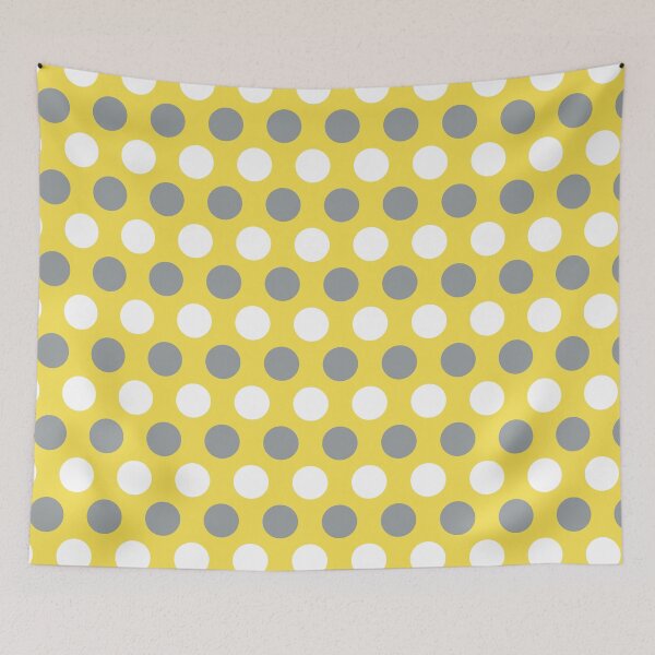 Item preview, Illuminating Yellow Ultimate Gray 2021 color and white large polka dots designed and sold by Feeling Artsy.