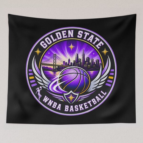 Item preview, Golden State Women’s Basketball Winged Skyline Purple Sports Emblem designed and sold by TKOprintdesigns.