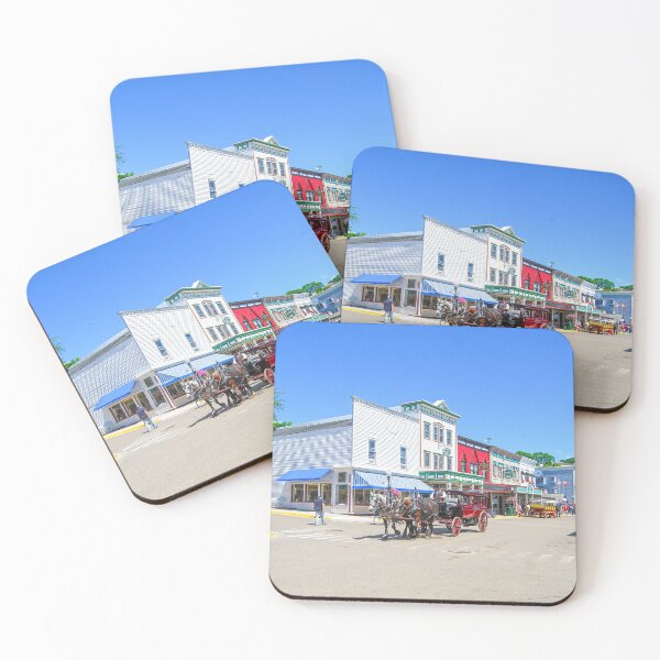 Item preview, Horse-Drawn Carriages on Mackinac Island Street, Michigan designed and sold by Catherine Sherman.