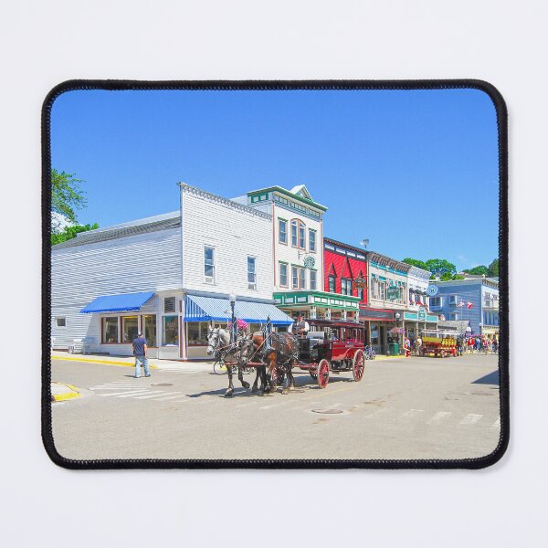 Item preview, Horse-Drawn Carriages on Mackinac Island Street, Michigan designed and sold by Catherine Sherman.