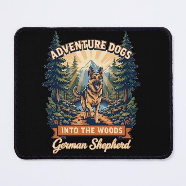 Item preview, Adventure Dogs – Into the Woods | German Shepherd Hiking Vintage Outdoor designed and sold by No Excuses Supply.