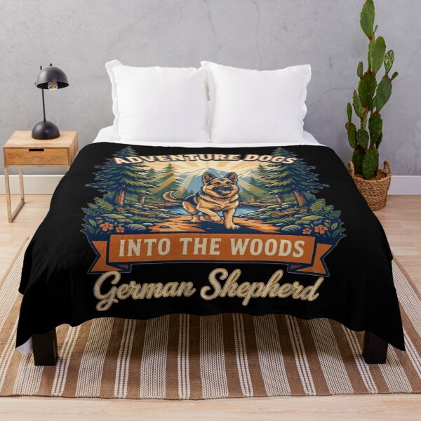 Item preview, Adventure Dogs – Into the Woods | German Shepherd Hiking Vintage Outdoor designed and sold by No Excuses Supply.