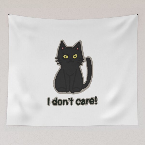 Item preview, "I don't care!" black cat designed and sold by BeLikeCat.