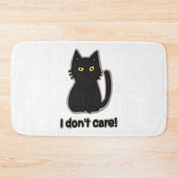 Item preview, "I don't care!" black cat designed and sold by BeLikeCat.