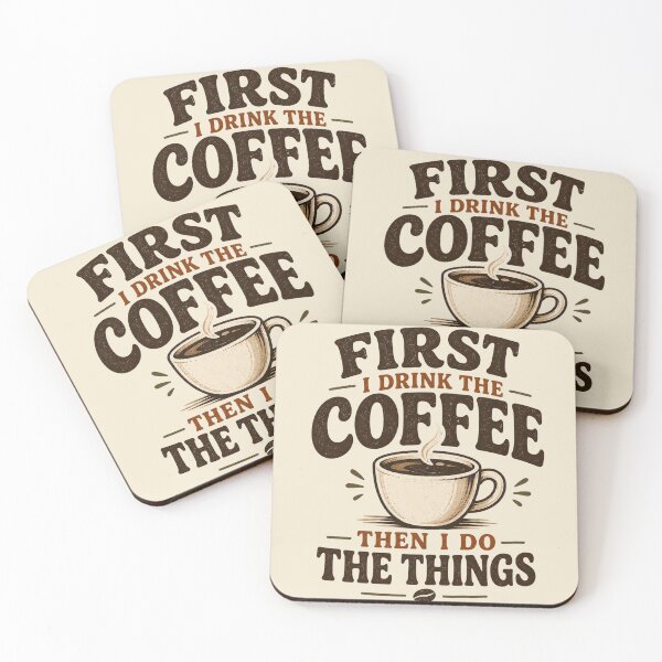 Item preview, First I Drink The Coffee Then I Do The Things Funny Retro Coffee Lover Vintage Caffeine designed and sold by piketo.
