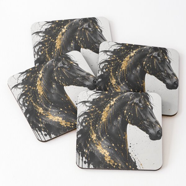 Item preview, Black Horse Wall Art – Luxury Equestrian Decor for Horse Lovers and Modern Homes designed and sold by DimoraGutyz.