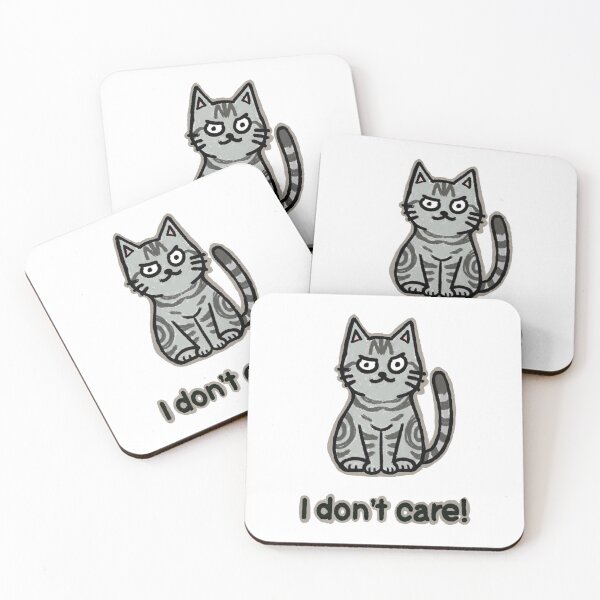 Item preview, "I don't care!" tabby cat American shorthair designed and sold by BeLikeCat.