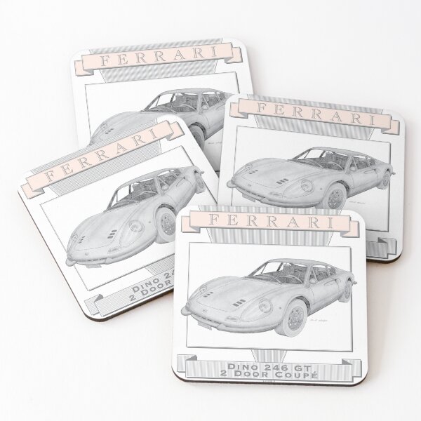 Item preview, Ferrari Dino 246 GT 2 Door Coupé Hand-drawn designed and sold by Classic Car Art Drawings.