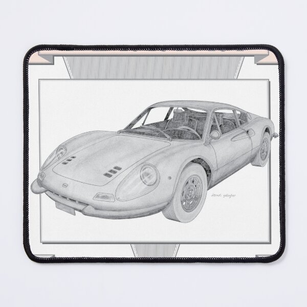 Item preview, Ferrari Dino 246 GT 2 Door Coupé Hand-drawn designed and sold by Classic Car Art Drawings.