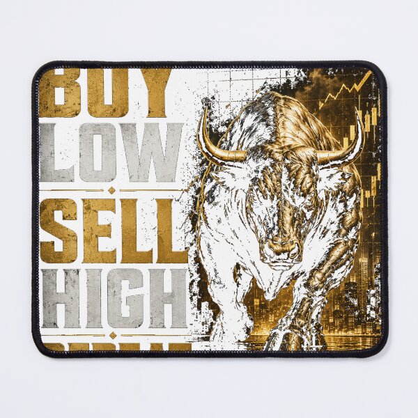 Item preview, Buy Low Sell High Repeat Trading Bull Market Typography designed and sold by SmartMoneyMugs .