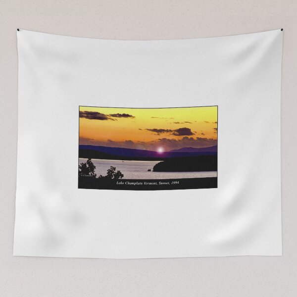 Item preview, Lake Champlain Vermont, Sunset, 1994, Retro Travel Photograph designed and sold by AMacGPhilly.