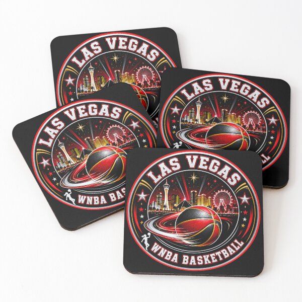 Item preview, Las Vegas Women’s Basketball Neon Skyline Red Black Emblem designed and sold by TKOprintdesigns.