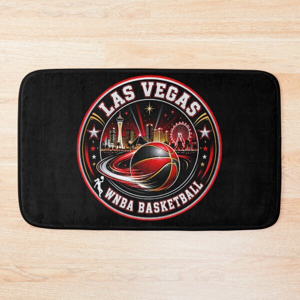 Item preview, Las Vegas Women’s Basketball Neon Skyline Red Black Emblem designed and sold by TKOprintdesigns.