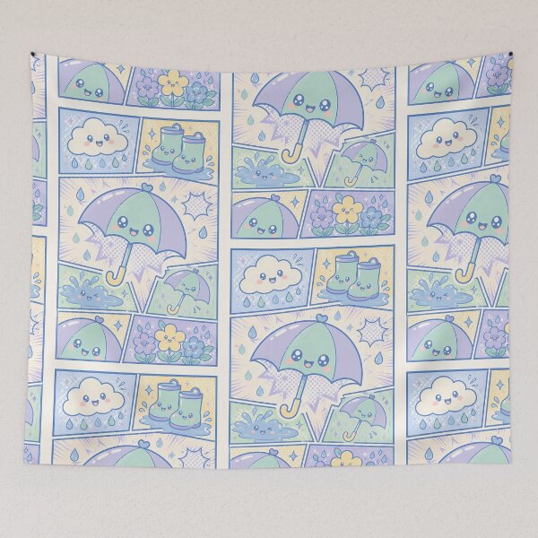 Item preview, Kawaii Rainy Umbrella Pop Panels designed and sold by Gift Phrase Studio.