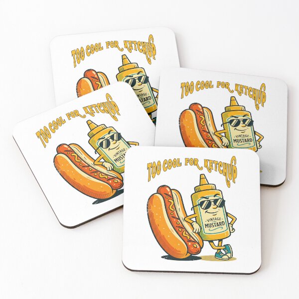 Item preview, Too Cool For Ketchup Funny Mustard Hot Dog Food Joke designed and sold by TeeARTHY.