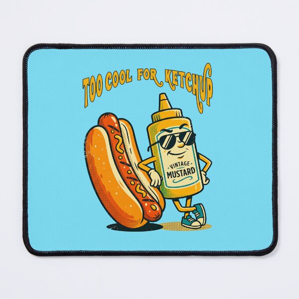 Item preview, Too Cool For Ketchup Funny Mustard Hot Dog Food Joke designed and sold by TeeARTHY.