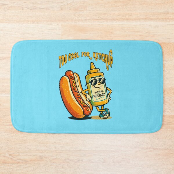 Item preview, Too Cool For Ketchup Funny Mustard Hot Dog Food Joke designed and sold by TeeARTHY.