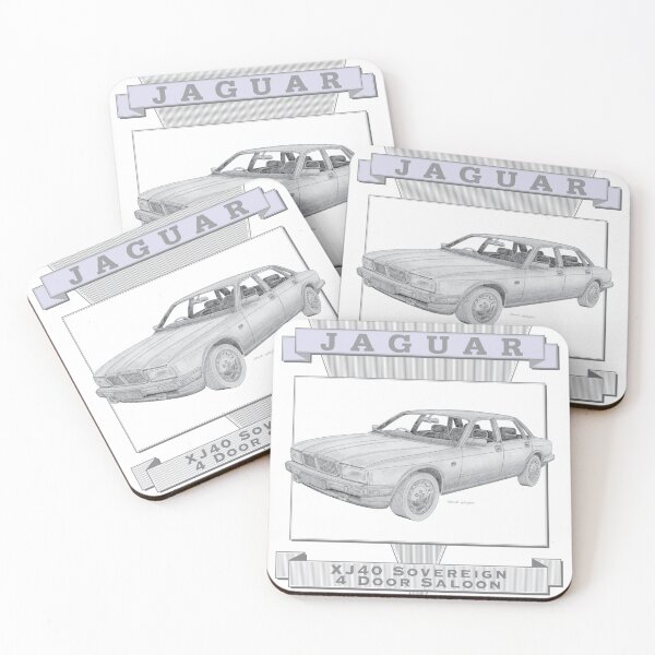 Artikelvorschau, Jaguar XJ40 Sovereign 4-türige Limousine, handgezeichnet entworfen und verkauft von Classic Car Art Drawings.