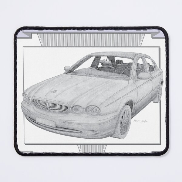 Item preview, Jaguar X Type Sedán de 4 puertas dibujado a mano designed and sold by Classic Car Art Drawings.