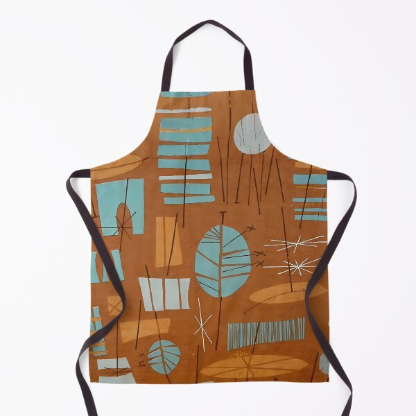 Item preview, Mid Century Modern Abstract Bronze Turquoise Print designed and sold by Lee Hiller Designs.