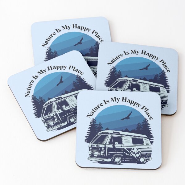 Item preview, Vintage Camper Van Mountain Adventure Nature Design designed and sold by Sachie's Studio.