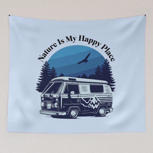 Item preview, Vintage Camper Van Mountain Adventure Nature Design designed and sold by Sachie's Studio.
