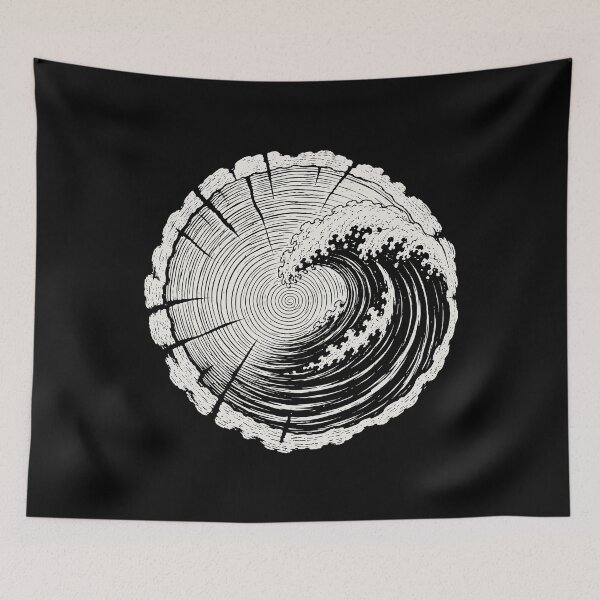 Item preview, Woodgrain Ocean Waves Coastal Aesthetic Nature Art designed and sold by Eh Plus Designs.
