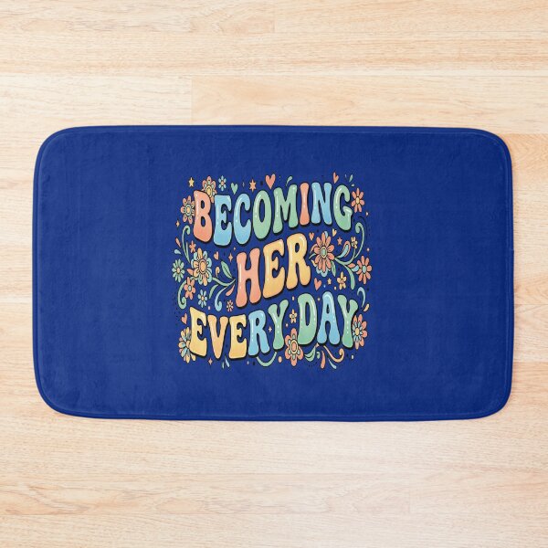 Item preview, Becoming Her Every Day Inspirational Groovy Typography Design designed and sold by Soft Strength Studio.