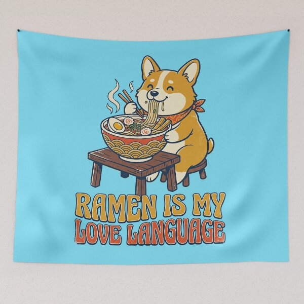 Item preview, Ramen Is My Love Language Funny Corgi Noodle Bowl designed and sold by TeeARTHY.