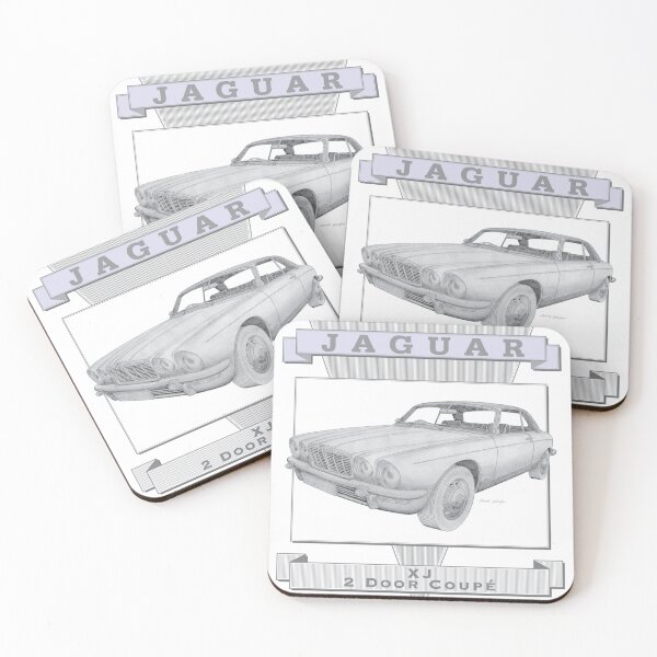 Artikelvorschau, Jaguar XJ 2-Türer Coupé, handgezeichnet entworfen und verkauft von Classic Car Art Drawings.