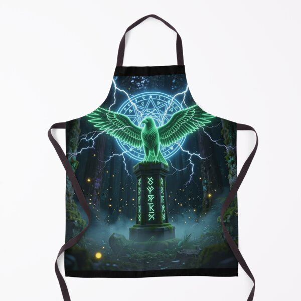 Item preview, Mystic Neon Eagle - Sacred Forest Guardian with Glowing Rune Circle designed and sold by DervoTeck2767.