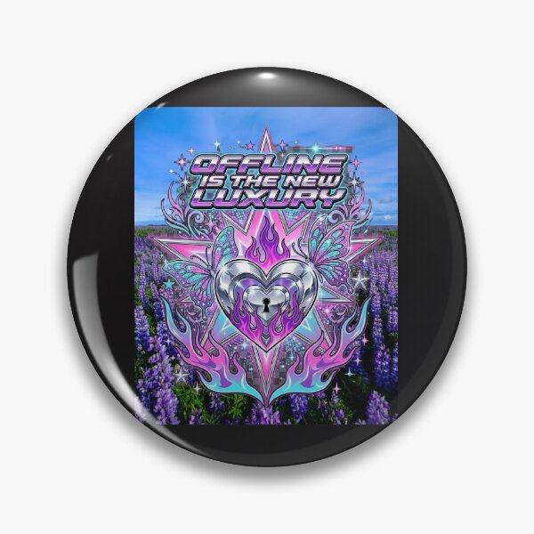 Item preview, Y2K Cyber Heart "Offline Is The New Luxury" Tee designed and sold by Vellrah.