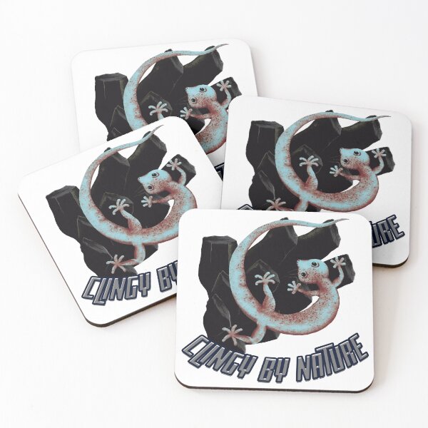 Item preview, Clingy by Nature Funny Rock Climbing Gecko Illustration designed and sold by More Prussian Blue.