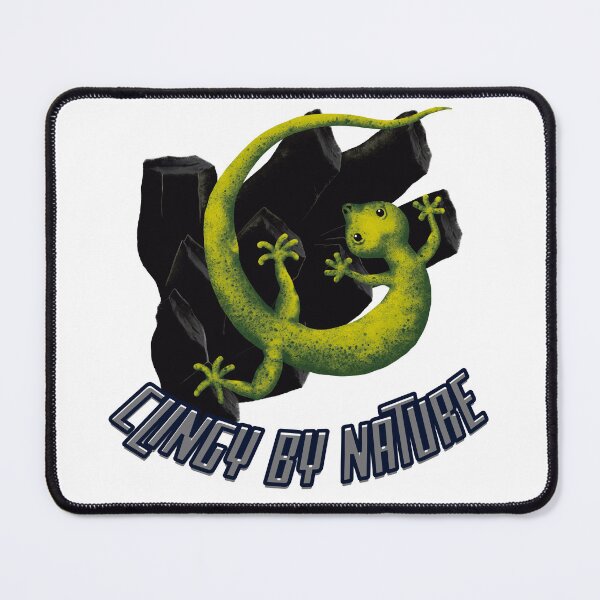 Item preview, Clingy by Nature Funny Rock Climbing Gecko Illustration designed and sold by More Prussian Blue.