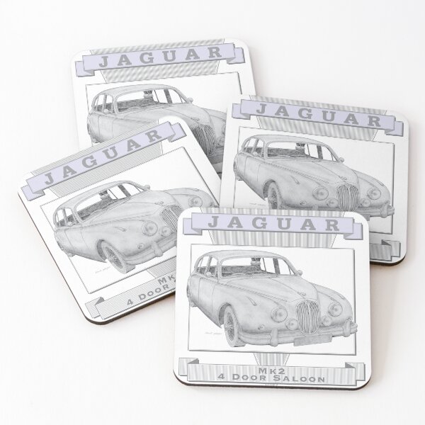 Item preview, Jaguar Mk2 4 Door Saloon Hand-drawn designed and sold by Classic Car Art Drawings.