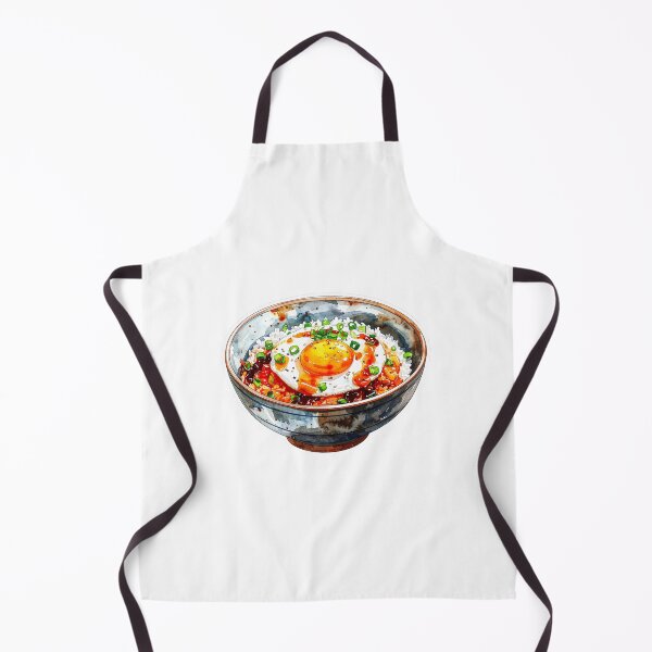 Item preview, Ilustración en acuarela de un huevo en un tazón de arroz japonés. designed and sold by BetweenForms.